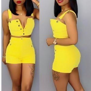 Women yellow 2 piece set